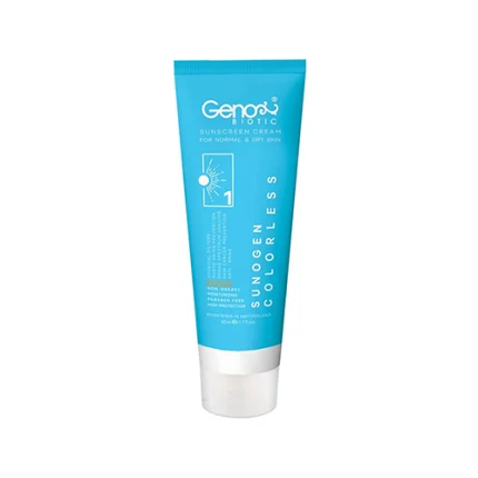 کرم ضدآفتاب سانوژن ژنوبایوتیک مناسب پوست های خشک و حساس | Geno Biotic Sunogen Colorless Sunscreen Cream For Dry and Sensitive Skin