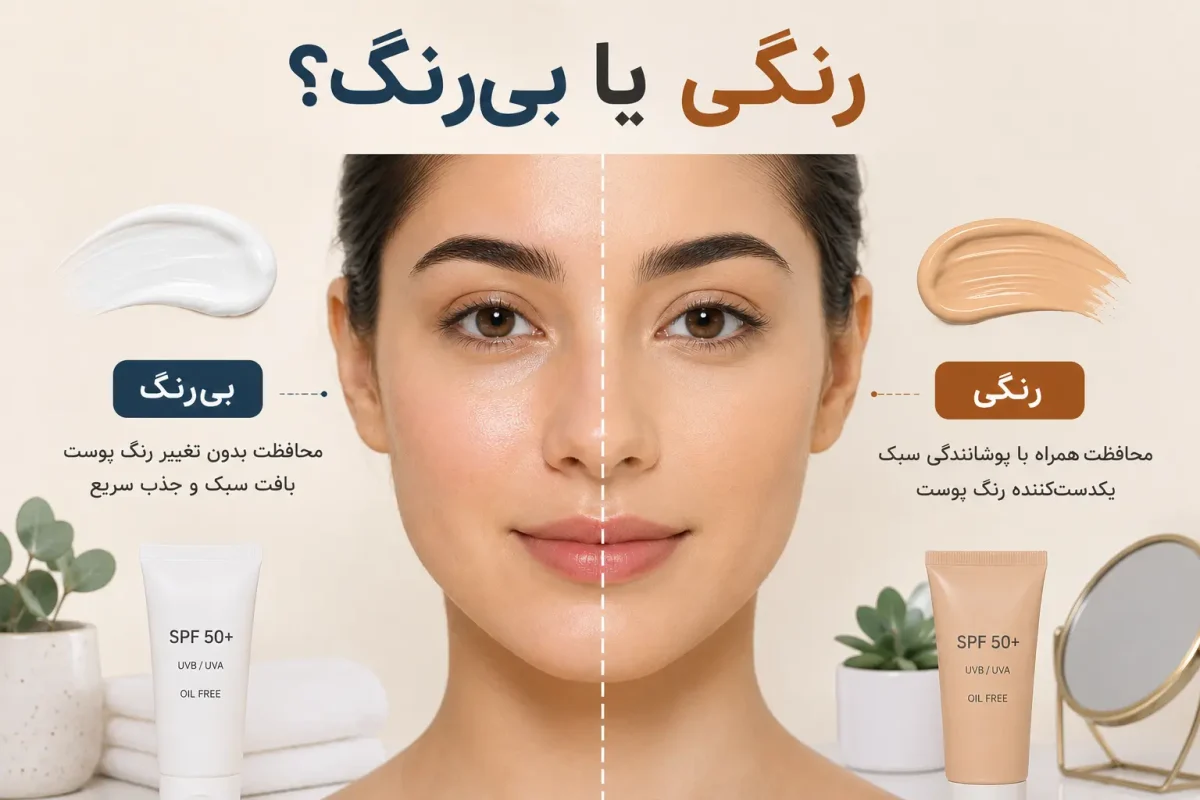 ضدآفتاب رنگی یا بی‌رنگ برای پوست چرب